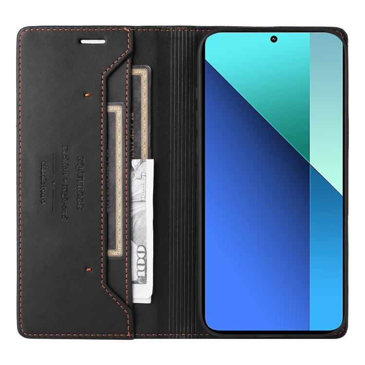 For Redmi Note 13 4G GQUTROBE G01 RFID Anti-theft Leather Phone Case