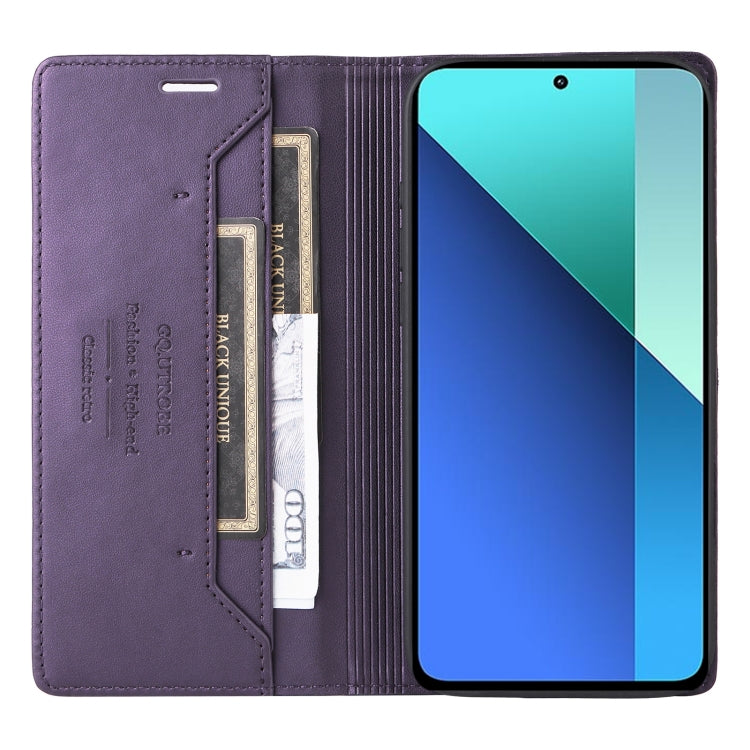 For Redmi Note 13 4G GQUTROBE G01 RFID Anti-theft Leather Phone Case