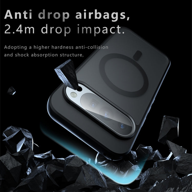 For Google Pixel 9 / 9 Pro Armor MagSafe PC Hybrid TPU Phone Case - Frosted Black