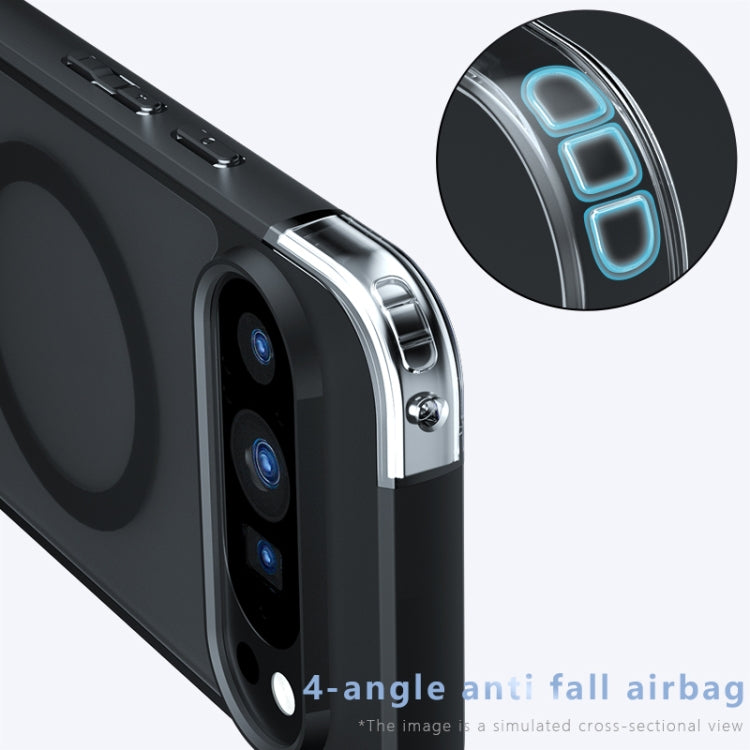 For Google Pixel 9 / 9 Pro Armor MagSafe PC Hybrid TPU Phone Case - Frosted Black