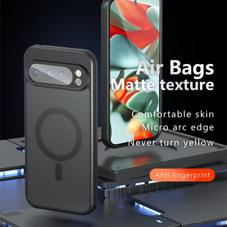 For Google Pixel 9 Pro XL Armor MagSafe PC Hybrid TPU Phone Case - Frosted Black