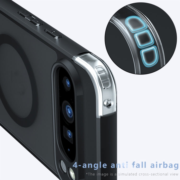 For Google Pixel 9 Pro XL Armor MagSafe PC Hybrid TPU Phone Case - Frosted Black