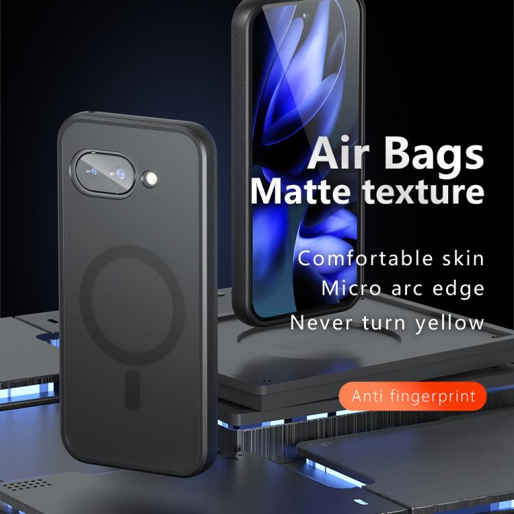 For Google Pixel 9a Armor MagSafe PC Hybrid TPU Phone Case - Frosted Black