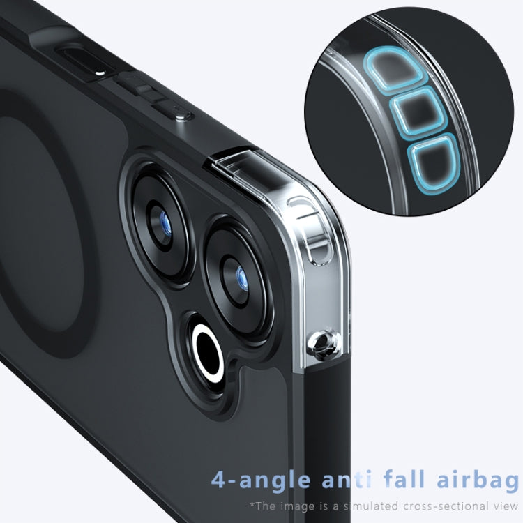For Redmi 13 4G Global / 5G Global Armor MagSafe PC Hybrid TPU Phone Case - Frosted Black