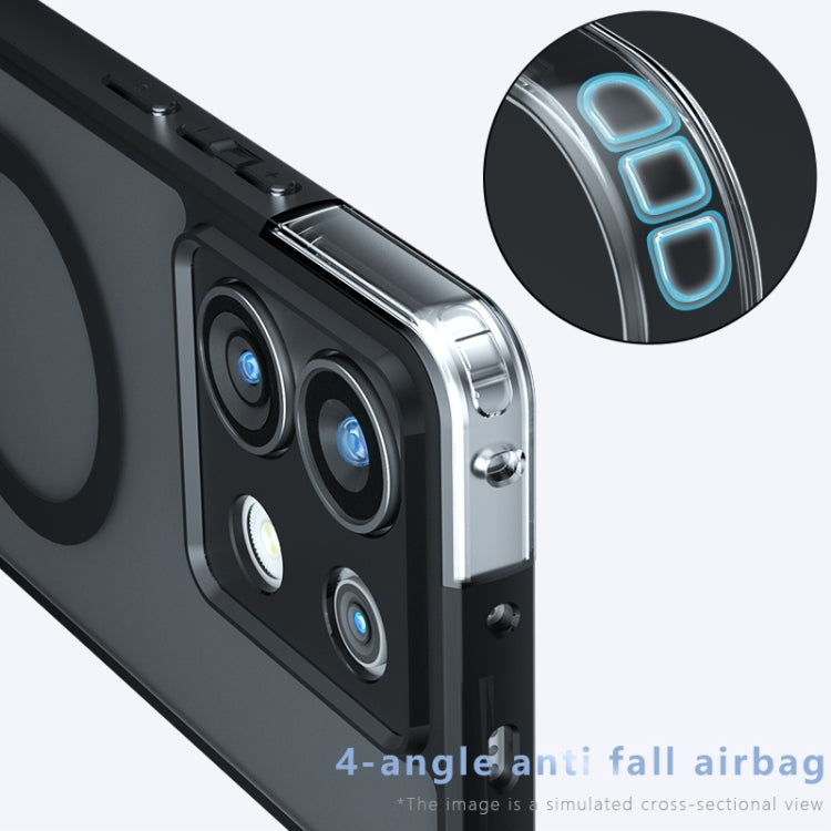 For Redmi Note 13 Pro Armor MagSafe PC Hybrid TPU Phone Case - Frosted Black