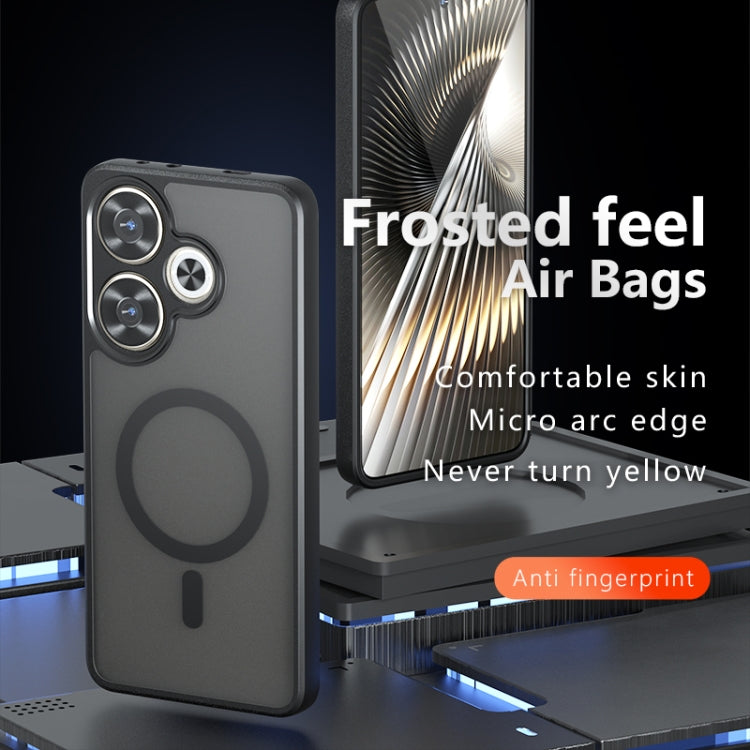 For Redmi Turbo 3 Armor MagSafe PC Hybrid TPU Phone Case - Frosted Black