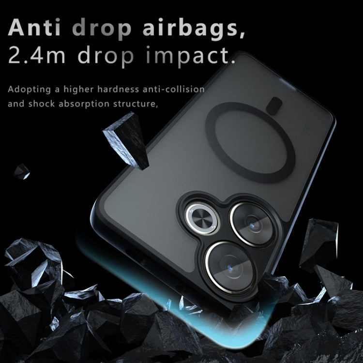 For Redmi Turbo 3 Armor MagSafe PC Hybrid TPU Phone Case - Frosted Black