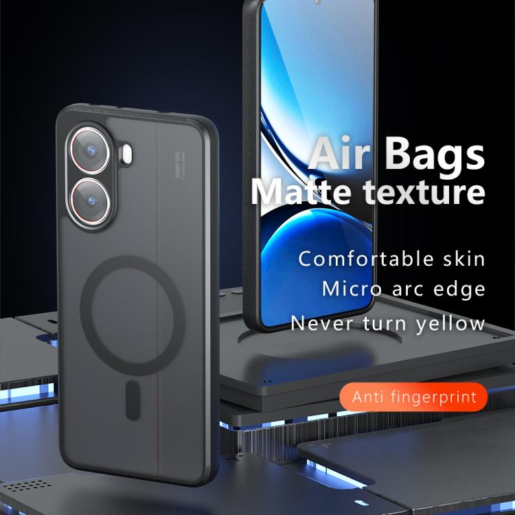 For Redmi Turbo 4 / Xiaomi Poco X7 Pro Armor MagSafe PC Hybrid TPU Phone Case - Frosted Black
