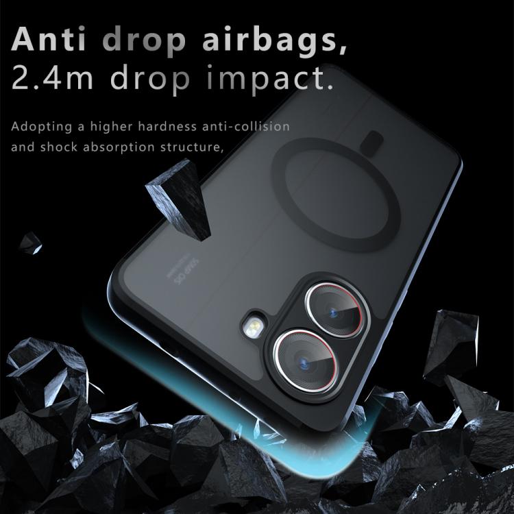 For Redmi Turbo 4 / Xiaomi Poco X7 Pro Armor MagSafe PC Hybrid TPU Phone Case - Frosted Black