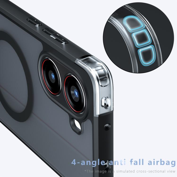 For Redmi Turbo 4 / Xiaomi Poco X7 Pro Armor MagSafe PC Hybrid TPU Phone Case - Frosted Black