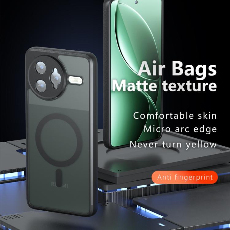 For Redmi K80 / Xiaomi Poco F7 Pro Armor MagSafe PC Hybrid TPU Phone Case - Frosted Black