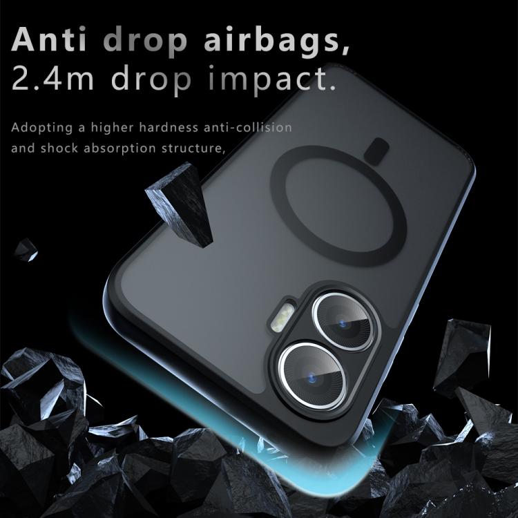 For Redmi Turbo 4 Pro / Xiaomi Poco F7 Armor MagSafe PC Hybrid TPU Phone Case - Frosted Black