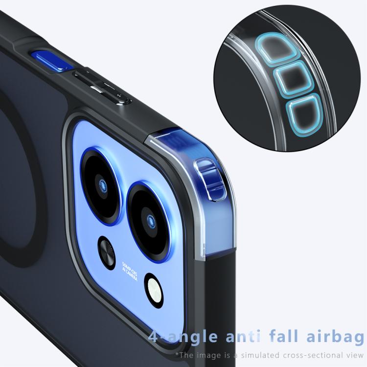 For Redmi 15C 5G / 4G EU 173mm Armor MagSafe PC Hybrid TPU Phone Case - Frosted Black