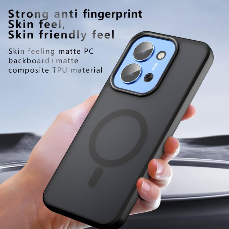 For Redmi 15C 5G / 4G EU 173mm Armor MagSafe PC Hybrid TPU Phone Case - Frosted Black