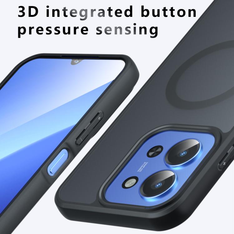 For Redmi 15C 5G / 4G EU 173mm Armor MagSafe PC Hybrid TPU Phone Case - Frosted Black