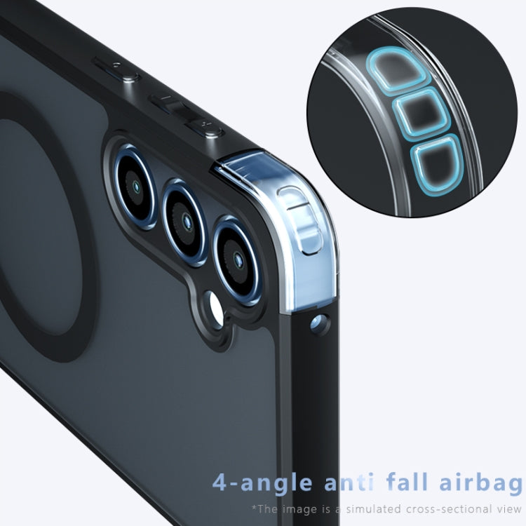 For Samsung Galaxy A55 5G Armor MagSafe PC Hybrid TPU Phone Case - Frosted Black