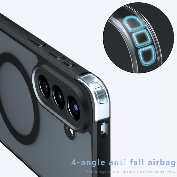 For Samsung Galaxy A57 5G Armor MagSafe PC Hybrid TPU Phone Case - Frosted Black