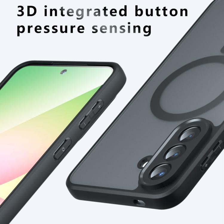 For Samsung Galaxy A57 5G Armor MagSafe PC Hybrid TPU Phone Case - Frosted Black