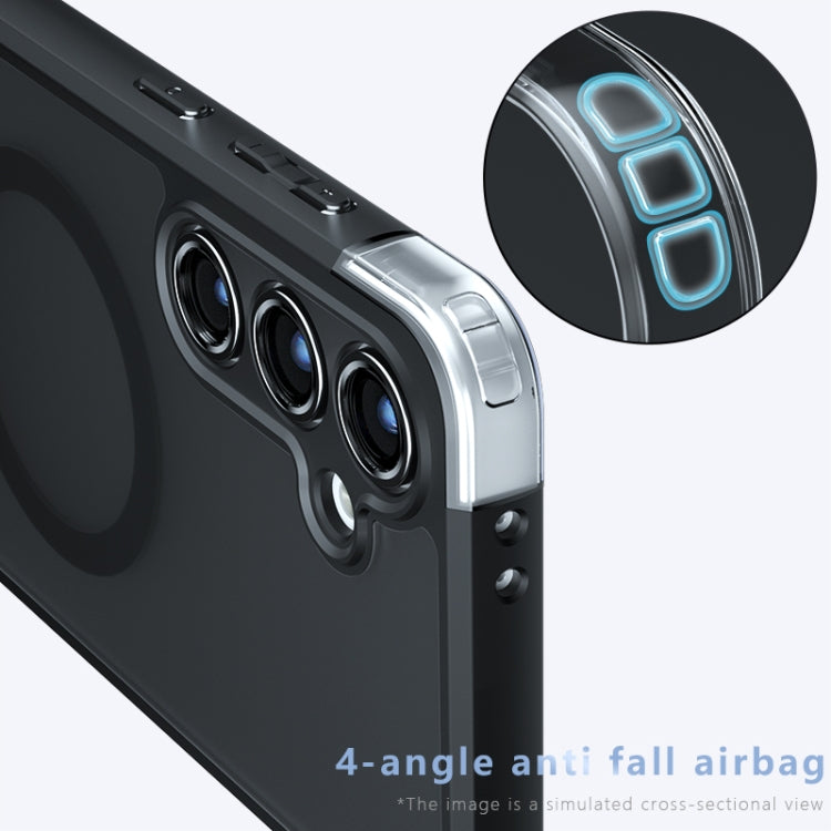 For Samsung Galaxy S24 FE 5G Armor MagSafe PC Hybrid TPU Phone Case - Frosted Black