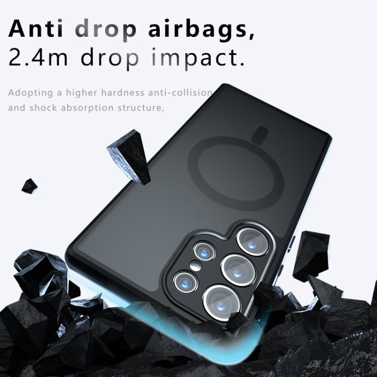 For Samsung Galaxy S24 Ultra 5G Armor MagSafe PC Hybrid TPU Phone Case - Frosted Black