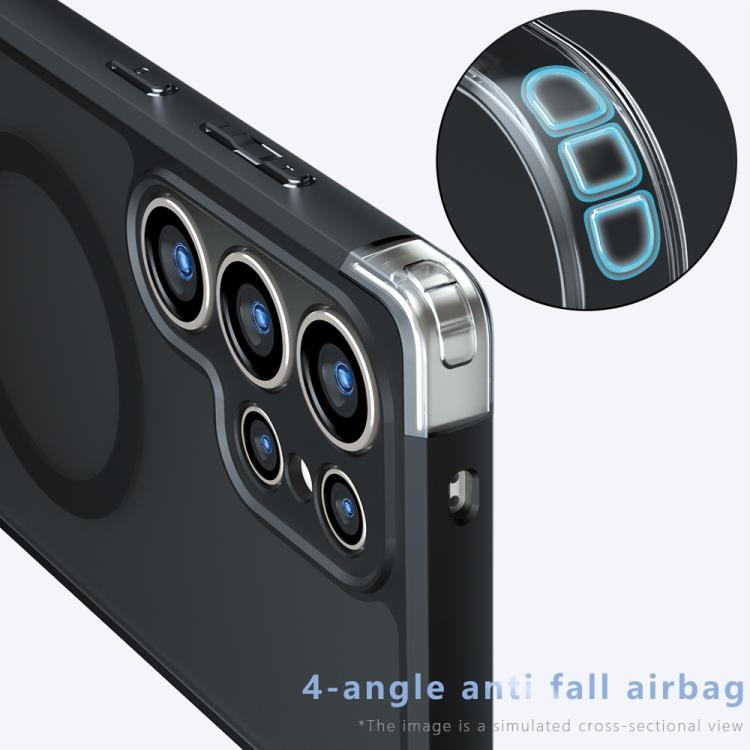 For Samsung Galaxy S25 Ultra 5G Armor MagSafe PC Hybrid TPU Phone Case - Frosted Black