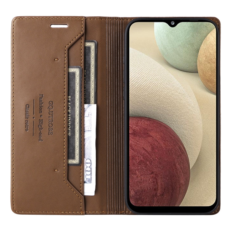 For Samsung Galaxy A12 / M12 GQUTROBE G01 RFID Anti-theft Leather Phone Case