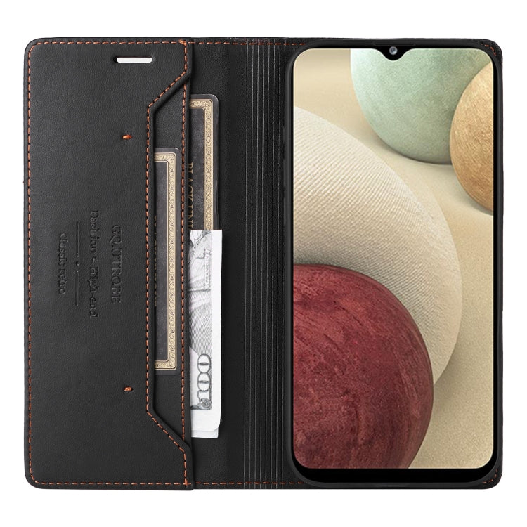 For Samsung Galaxy A12 / M12 GQUTROBE G01 RFID Anti-theft Leather Phone Case