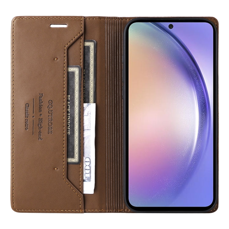 For Samsung Galaxy A14 5G GQUTROBE G01 RFID Anti-theft Leather Phone Case