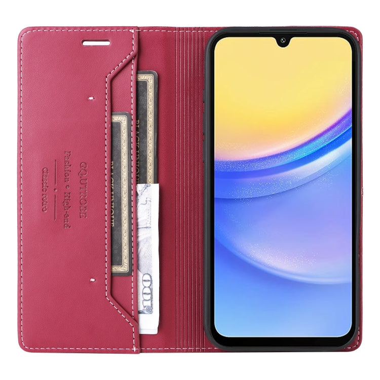 For Samsung Galaxy A15 5G GQUTROBE G01 RFID Anti-theft Leather Phone Case