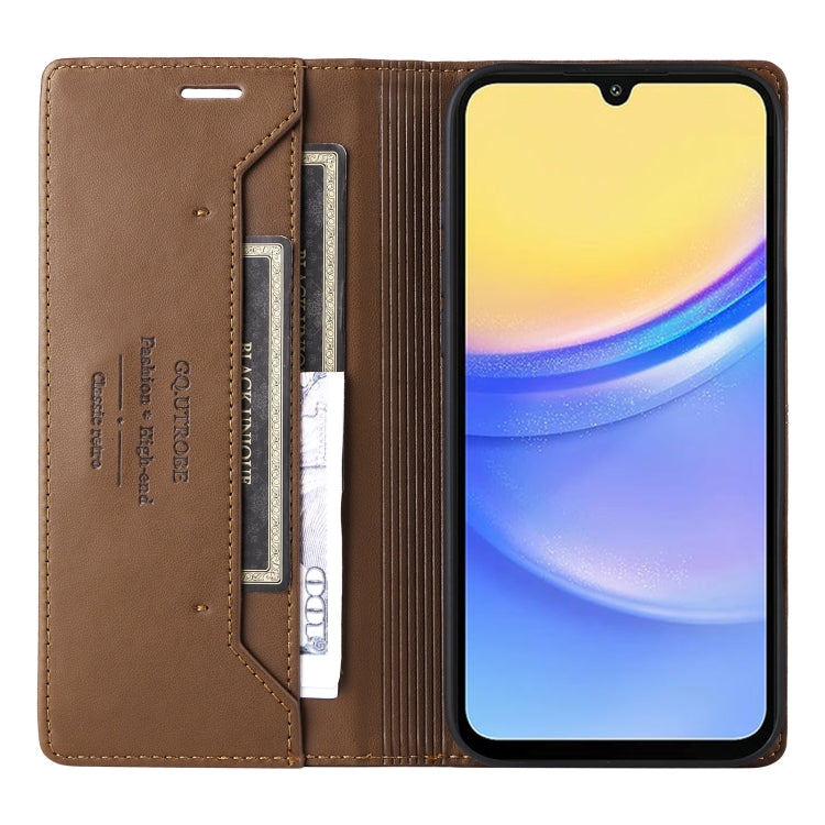 For Samsung Galaxy A15 5G GQUTROBE G01 RFID Anti-theft Leather Phone Case