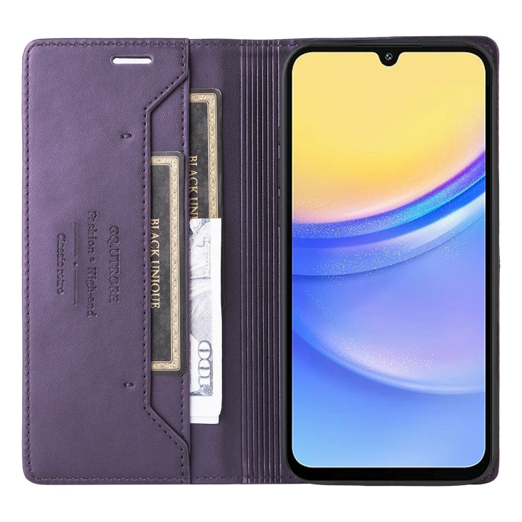 For Samsung Galaxy A15 5G GQUTROBE G01 RFID Anti-theft Leather Phone Case