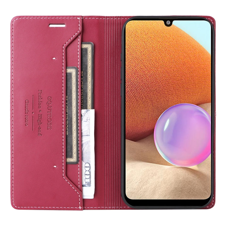 For Samsung Galaxy A32 4G GQUTROBE G01 RFID Anti-theft Leather Phone Case