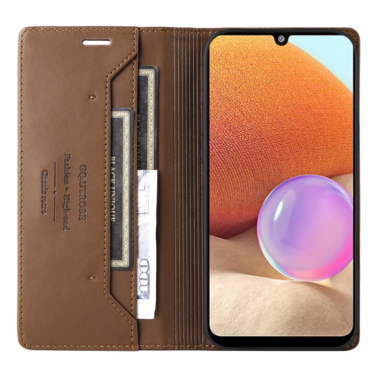For Samsung Galaxy A32 4G GQUTROBE G01 RFID Anti-theft Leather Phone Case