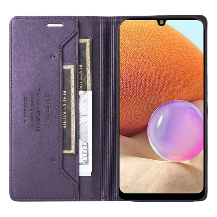 For Samsung Galaxy A32 4G GQUTROBE G01 RFID Anti-theft Leather Phone Case