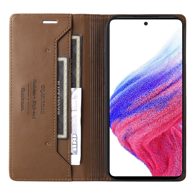 For Samsung Galaxy A33 5G GQUTROBE G01 RFID Anti-theft Leather Phone Case