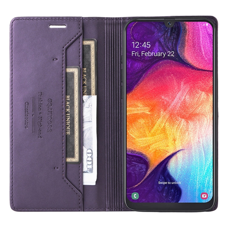 For Samsung Galaxy A50 GQUTROBE G01 RFID Anti-theft Leather Phone Case