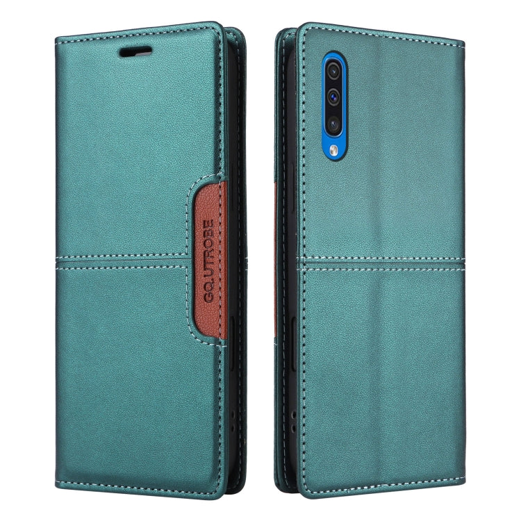 For Samsung Galaxy A50 GQUTROBE G01 RFID Anti-theft Leather Phone Case