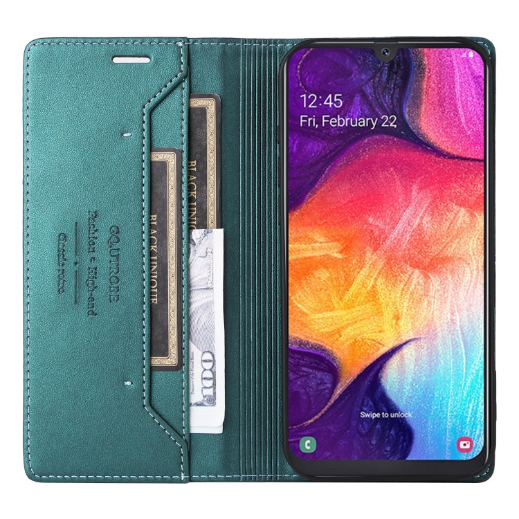 For Samsung Galaxy A50 GQUTROBE G01 RFID Anti-theft Leather Phone Case