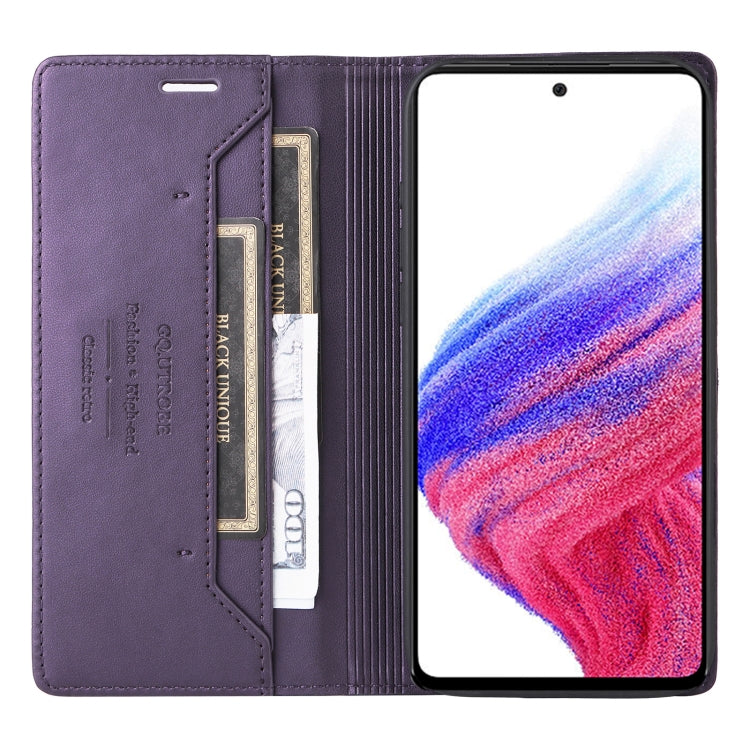For Samsung Galaxy A52 GQUTROBE G01 RFID Anti-theft Leather Phone Case