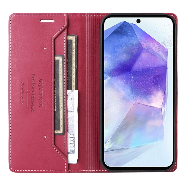For Samsung Galaxy A55 5G GQUTROBE G01 RFID Anti-theft Leather Phone Case