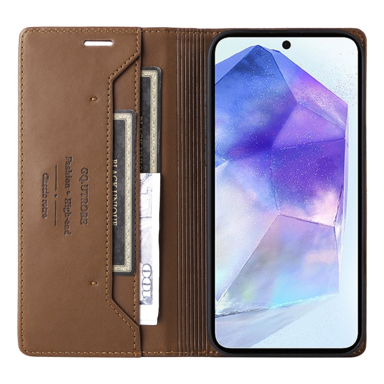 For Samsung Galaxy A55 5G GQUTROBE G01 RFID Anti-theft Leather Phone Case