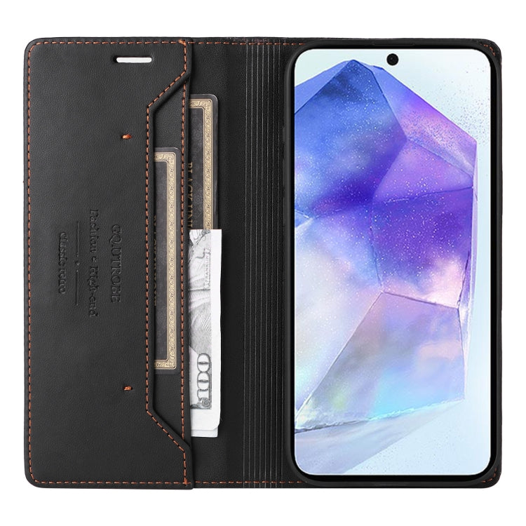 For Samsung Galaxy A55 5G GQUTROBE G01 RFID Anti-theft Leather Phone Case