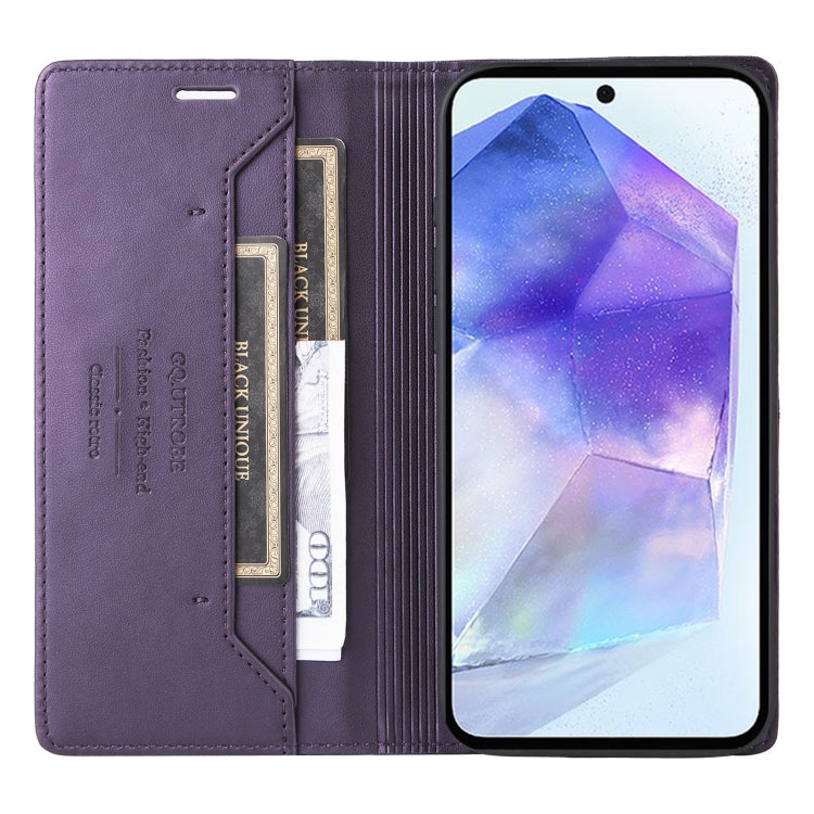 For Samsung Galaxy A55 5G GQUTROBE G01 RFID Anti-theft Leather Phone Case