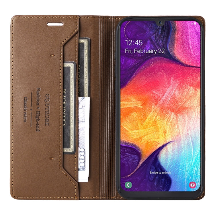 For Samsung Galaxy A70 GQUTROBE G01 RFID Anti-theft Leather Phone Case
