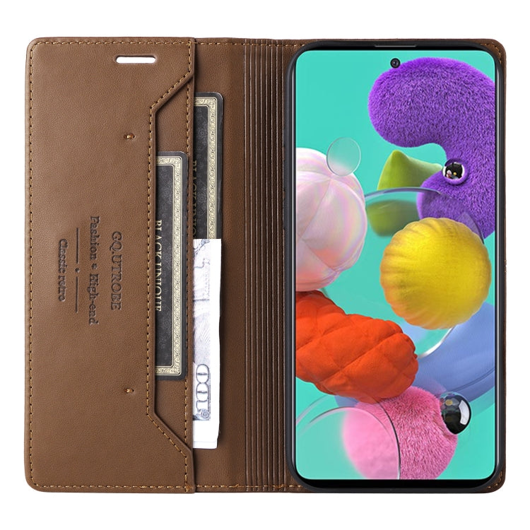For Samsung Galaxy A71 4G GQUTROBE G01 RFID Anti-theft Leather Phone Case