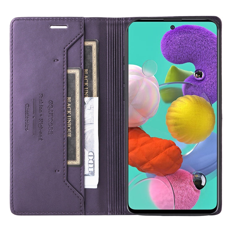 For Samsung Galaxy A71 4G GQUTROBE G01 RFID Anti-theft Leather Phone Case
