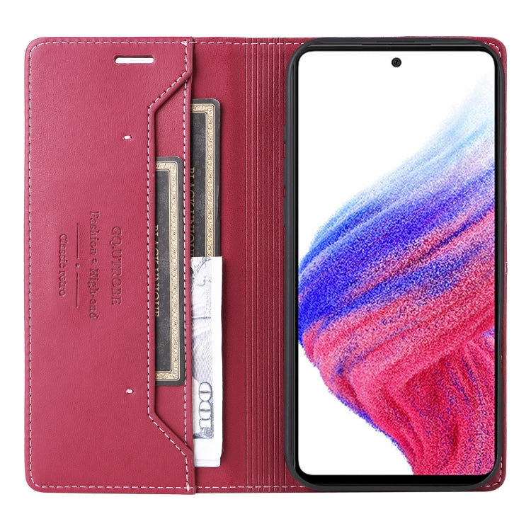 For Samsung Galaxy A73 5G GQUTROBE G01 RFID Anti-theft Leather Phone Case