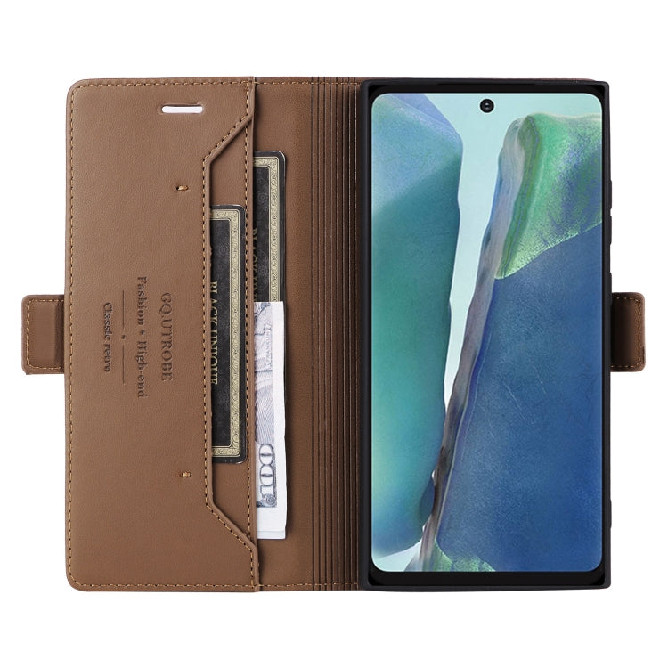 For Samsung Galaxy Note20 GQUTROBE G01 RFID Anti-theft Leather Phone Case