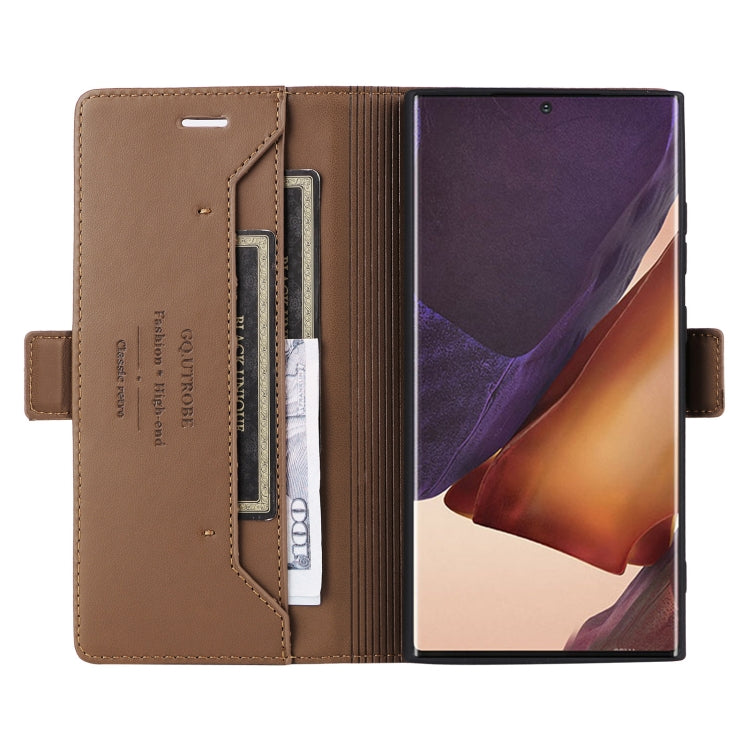 For Samsung Galaxy Note20 Ultra GQUTROBE G01 RFID Anti-theft Leather Phone Case