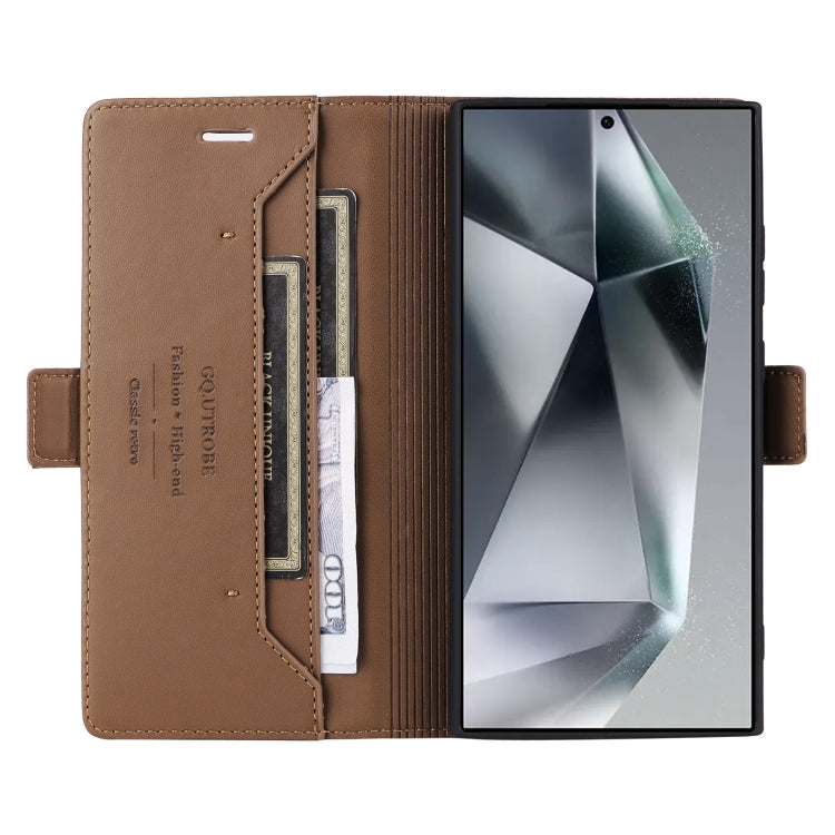 For Samsung Galaxy S24 Ultra 5G GQUTROBE G01 RFID Anti-theft Leather Phone Case